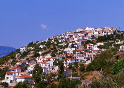 bus tours, alonissos, old village, albedo travel